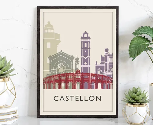 Miniatura 11 de Póster de ilustración de Lisboa, póster de horizonte de Lisboa Portugal, impresión de paisaje urbano y monumento, arte de pared para el hogar
