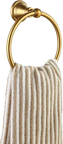 Miniatura 2 de F-080-BG - Juego de accesorios de baño de 4 piezas con toallero de 18 pulgadas, anillo para toallero, soporte de papel, gancho para bata, oro Oro