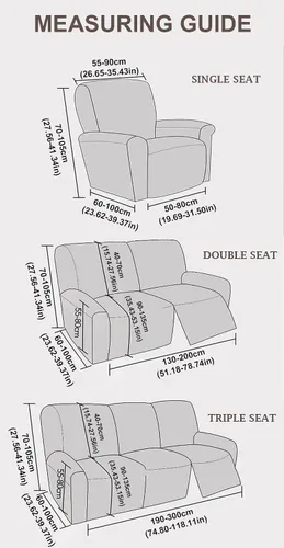 Miniatura 2 de vctops Fundas elásticas para sofá reclinable de 8 piezas, fundas de jacquard grande para sofá reclinable de 3 asientos, protector suave Blanco