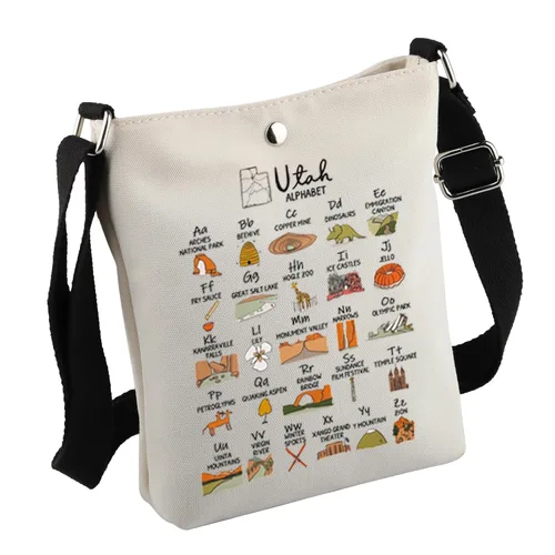 Miniatura 8 de MNIGIU Utah Tote - Bolsa de hombro de regalo de boda del estado - Reutilizable, Bolso tote negro Utah, Grande