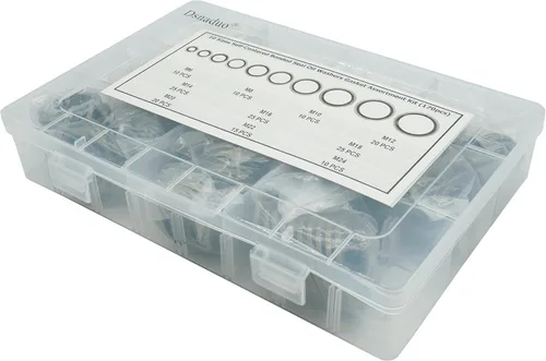 Miniatura 7 de Kit surtido de 170 unidades, 10 tamaños de arandelas de aceite autocentradas con caja (M6 M8 M10 M12 M14 M16 M18 M20 M22 M24), para automóviles