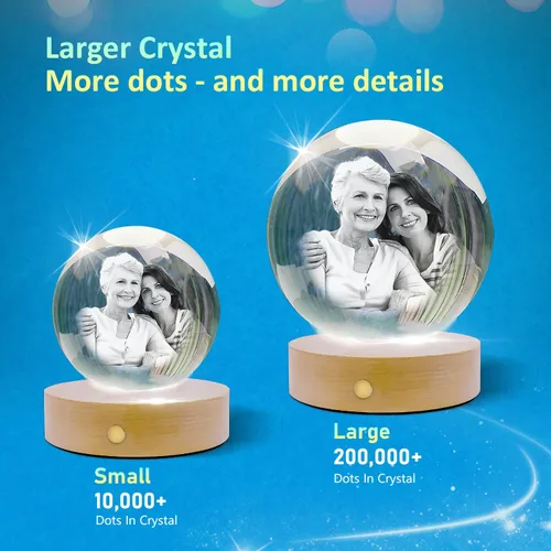 Miniatura 4 de Foto de cristal 3D personalizada, marco de cristal grabado con láser personalizado con imagen, gran regalo de aniversario, cumpleaños, Navidad