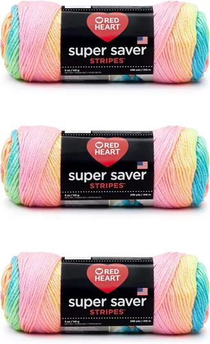 Miniatura 148 de Red Heart Hilo Super Saver, paquete de 3, estampado artístico, 3 unidades Estampado De Artista