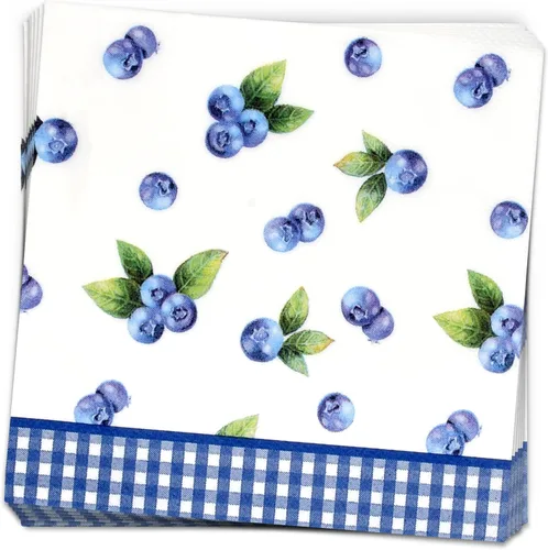 Miniatura 4 de Gift Boutique Servilletas de cóctel de arándanos, 100 servilletas de papel de frutas y bayas para baby shower, verano, picnic, brunch, decoración