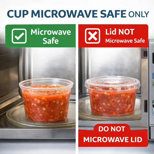 Miniatura 8 de 4U'LIFE Taza de soufflé de plástico transparente de 1 onza/taza de porción libre de BPA con tapas-100