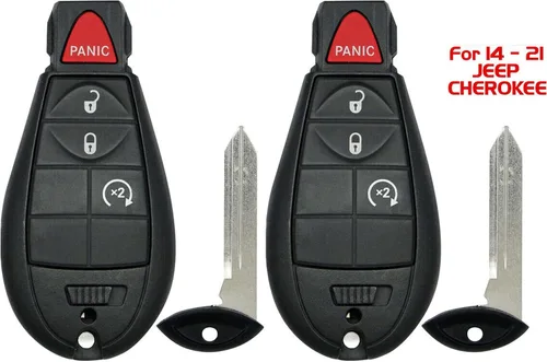 Miniatura 2 de Lote de 2 llaveros de repuesto sin llave compatibles con Jeep Cherokee 2014 - 2021