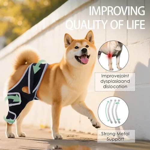 Miniatura 4 de Rodillera ajustable para perro para soporte de ACL - Estabilizador de articulaciones de pierna trasera o delantera para lesiones CCL y alivio