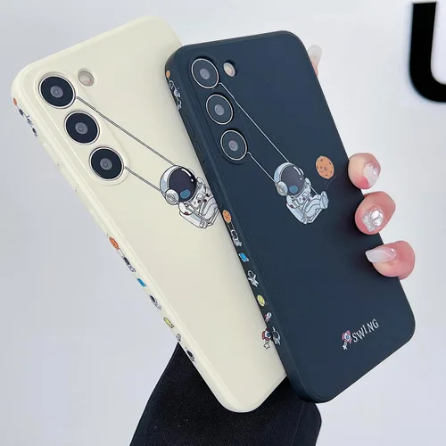 Miniatura 86 de Yonds Queen para Samsung Galaxy S21 Funda Linda, Diseño de Astronauta de Dibujos Animados, Espacio, Luna, Cohete, Elegante Cubierta Amortiguadora