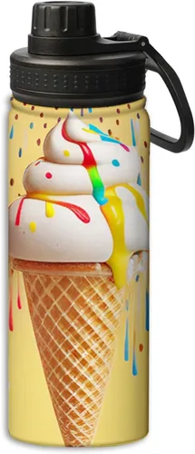 Miniatura 26 de Botellas de agua aisladas de 18 onzas, con estampado de mal de ojo, botella de agua deportiva aislada de doble pared a prueba de fugas, taza térmica