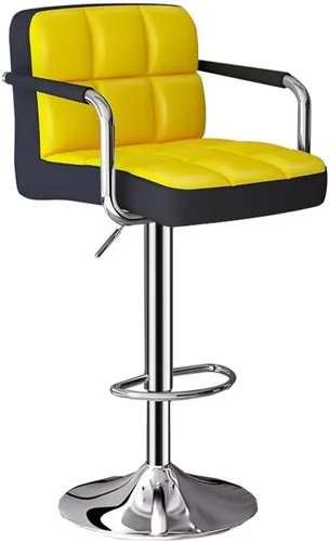 Miniatura 12 de GIZNXBA Taburetes de bar giratorios de cuero para taburete de cocina, taburetes de bar de altura ajustable con respaldo silla de comedor con / Beige