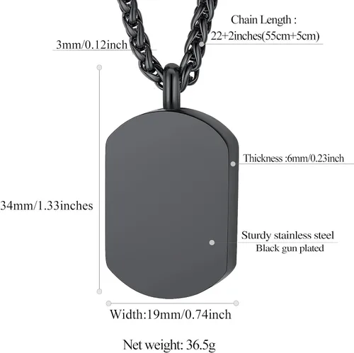 Miniatura 168 de FindChic Collares personalizados con urna para cenizas, barra vertical, gato, luna, reloj de arena, garra de perro, acero inoxidable, chapado en oro