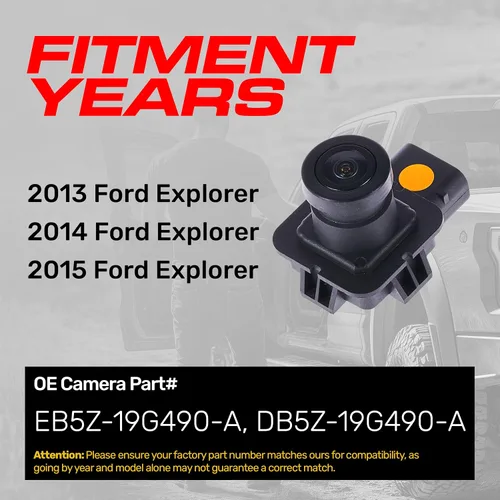Miniatura 2 de Master Tailgaters Repuesto para Ford Explorer (2013-2015) Cámara de respaldo OE Parte # EB5Z-19G490-A, DB5Z-19G490-A