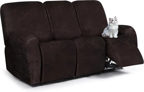 Miniatura 69 de ANARACHON Fundas para sillas reclinables con aspecto de cuero, funda elástica de 4 piezas, funda suave para silla reclinable, protector de muebles