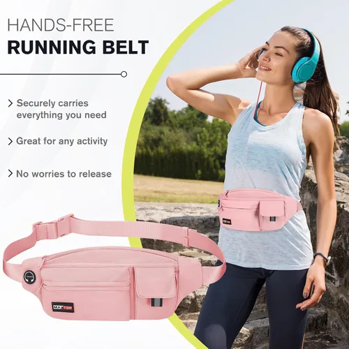 Miniatura 2 de MAXTOP Lrage - Riñonera cruzada para mujeres y hombres, unisex, resistente al agua, para entrenamiento, correr, senderismo, viajes, Rosado
