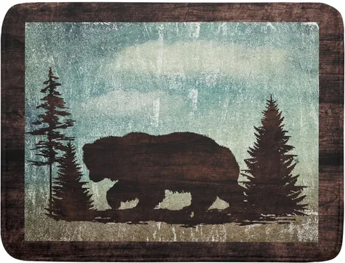 Miniatura 99 de Giwawa Tapete de Secado de Platos Retro Silueta de Cabaña del Bosque de Ciervos para Encimera 18 x 24 pulgadas Otoño Cielo Azul Nube Dibujos