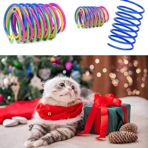 Miniatura 7 de Juguetes de primavera para gatos, bobinas rebotantes, juguete de resorte en espiral para gatos de interior, juguetes interactivos pesados