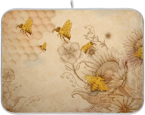Miniatura 74 de Tapete de secado de platos súper absorbente, tapete de microfibra de secado rápido, 16 x 18 pulgadas, almohadilla de secado de platos de cocina