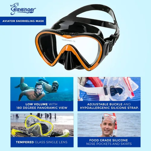 Miniatura 4 de Seavenger Conjunto de Snorkel Aviator con Bolsa de Equipo