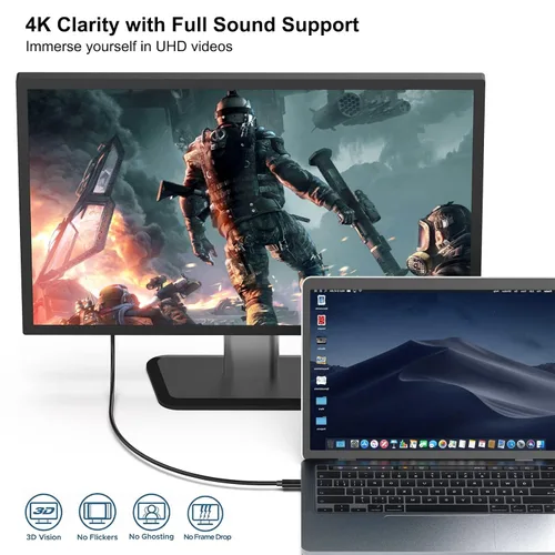 Miniatura 2 de BENFEI Cable USB C a HDMI de 3 pies, cable USB tipo C a HDMI, Thunderbolt 3/4 compatible con iPhone 15 Pro/Max, MacBook Pro/Air 2023, iPad Pro