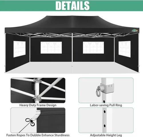 Miniatura 107 de COBIZI Tienda de campaña desplegable de 6.6 x 6.6 pies, toldo resistente, fácil de instalar, impermeable, para exteriores, fiestas, playa, jardín