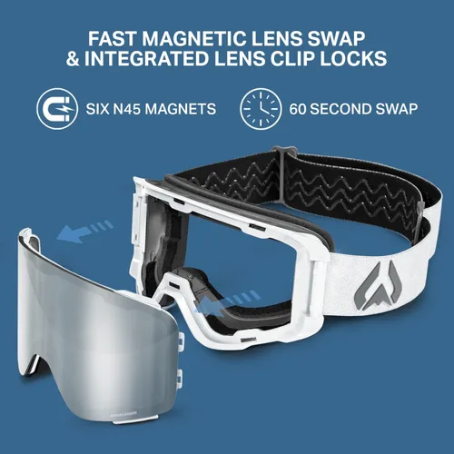 Miniatura 4 de Wildhorn Pipeline - Gafas de esquí para hombres y mujeres OTG, antiempañamiento y antiarañazos, para snowboard - Proveedor oficial del Equipo
