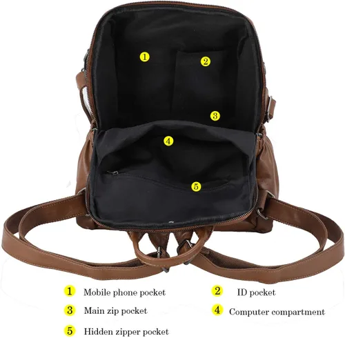 Miniatura 42 de Mochila de moda para mujer, impermeable, bolsa de viaje, bolsa de hombro convertible para mujer