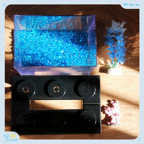 Miniatura 2 de Pequeño tanque de peces Betta, mini tanque apilable de pecera, kit de tanque de acuario rectangular de 3/5 galones con decoración de grava
