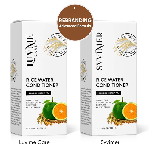 Miniatura 5 de Luv Me Care Acondicionador de engrosamiento del cabello con agua de arroz, con biotina, mejora la fuerza, el volumen y el brillo, acondicionador