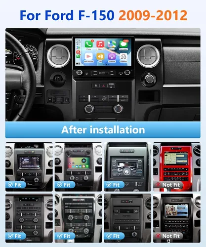 Miniatura 2 de Estéreo de coche 8Core para Ford F150 2009 2010 2011 2012 (A/C manual), pantalla táctil de 10.2 pulgadas para F-150 Car Play Radio inalámbrica