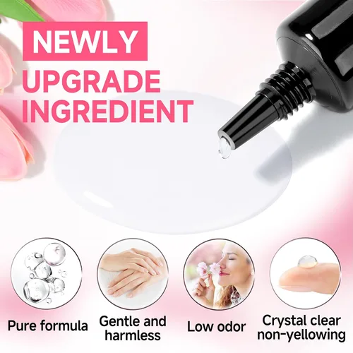 Miniatura 4 de UNA GELLA No necesita lámpara de pegamento sólido para uñas a presión: uñas acrílicas súper fuertes semi pegamento de uñas gel de curado rápido 0.3