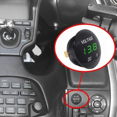 Miniatura 3 de ZYTC Mini voltímetro impermeable con pantalla digital LED, medidor de voltaje DC 12V-24V universal para coche/motocicleta/camión (azul)