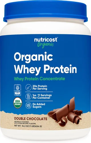 Miniatura 7 de Nutricost Concentrado de proteína de suero orgánico, sabor a mantequilla de maní de chocolate, (1 libra), sin gluten, sin OMG