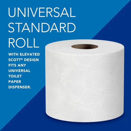 Miniatura 4 de Kimberly-Clark Scott Papel higiénico, rollo estándar de dos capas, Blanco, 11000