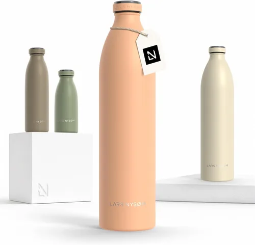 Miniatura 34 de LARS NYSØM Botella de agua XL de acero inoxidable aislada 12oz 17oz 25oz 34oz 51oz Botella térmica aislada para bebidas calientes y frías Azul