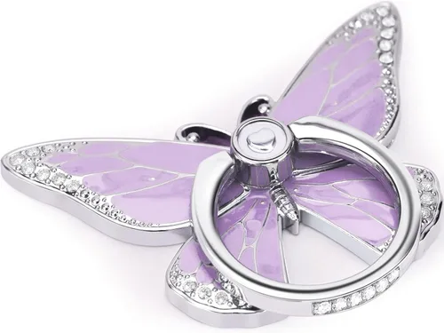 Miniatura 9 de Doflyesky Soporte de anillo de mariposa para teléfono celular, rotación de 360 grados, soporte de agarre de anillo de teléfono, soporte de dedo