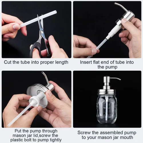 Miniatura 5 de Tapa dispensadora de jabón y bomba de repuesto de acero inoxidable cepillado, a prueba de óxido, a prueba de fugas para tapa de tamaño de boca Bronce