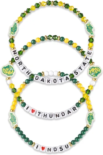 Miniatura 57 de FOCO NCAA unisex-adulto Paquete de 3 Pulseras de la Amistad con Cuentas con Logotipo de Equipo Universitario de la NCAA Oficialmente Licenciadas