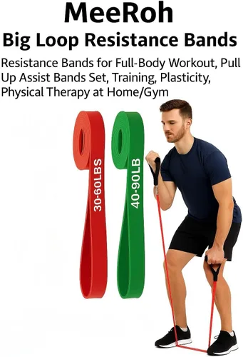 Miniatura 9 de MeeRoh Banda de asistencia para dominadas – Banda de resistencia resistente para dominadas – Equipo de calistenia de primera calidad para gimnasio