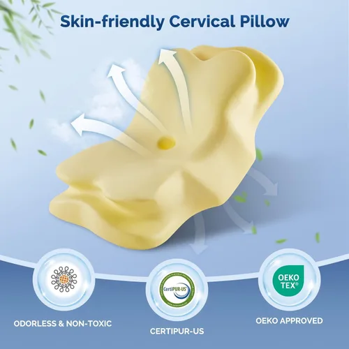 Miniatura 6 de Almohada cervical para el cuello, almohada ergonómica para dormir de lado para el soporte del cuello, almohadas de espuma viscoelástica refrescante