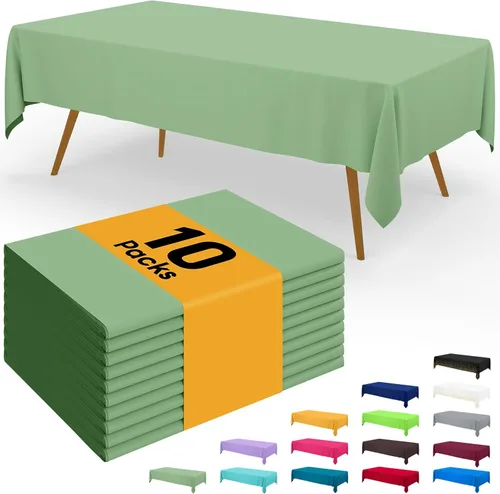 Miniatura 96 de Smiry - Juego de 6 manteles desechables, 54 x 78 pulgadas, manteles impermeables rectangulares para fiestas, cubierta de mesa de plástico