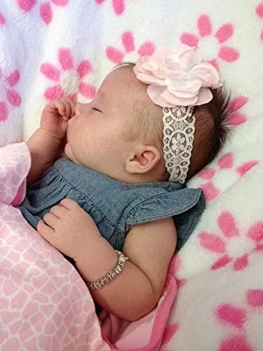 Miniatura 5 de pulsera de plata con nombre personalizada con cristales Swarovski rosados (BPNP)