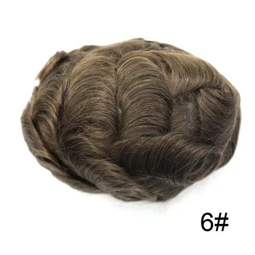Miniatura 2 de Extensiones de cabello suizo completo para hombre, sistema de reemplazo de cabello humano europeo para hombres