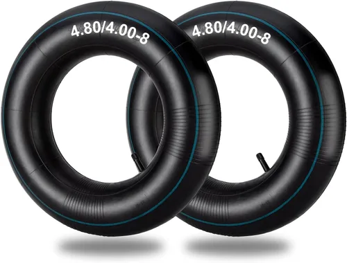 Cámaras de aire "4.80/4.00-8", paquete de 2 cámaras de aire de repuesto resistentes 4.80 4.00-8/480/400-8 con vástago de válvula recto para