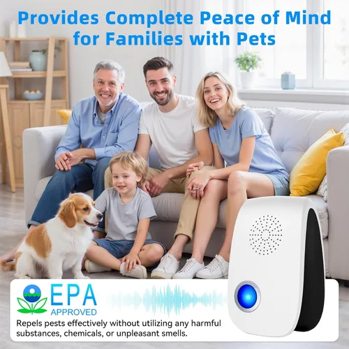Miniatura 4 de Repelente ultrasónico mejorado, repelente de plagas para interiores, enchufe electrónico para cucarachas, hormigas, roedores, ratones, insectos
