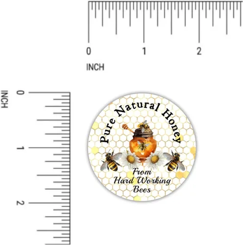 Miniatura 8 de 40 etiquetas de tarro de miel, pegatinas, etiquetas, abejas miel cruda natural