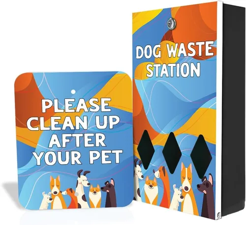 Miniatura 2 de ZERO WASTE USA NUEVA 2026 DISPENSE-ART™ Estación de basura para perros de aluminio con impresión UV de 7 pies - Sin bote de basura - 25% más