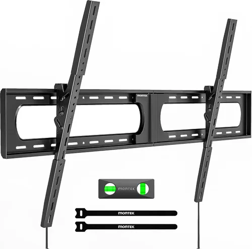 monTEK Soporte de pared de TV inclinable resistente para televisores planos y curvos extra grandes de 37-140 pulgadas de hasta 300 libras, 4 pruebas