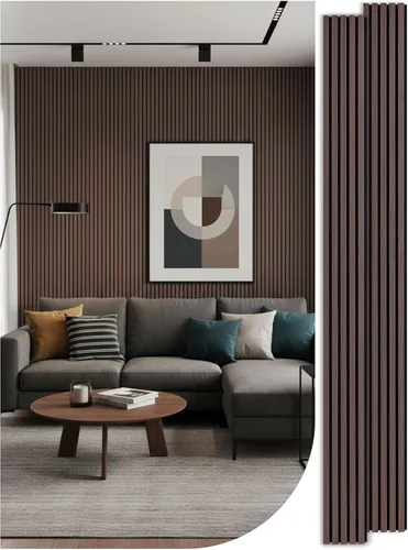 Miniatura 13 de Mollywell Paneles de madera para pared, instalación que ahorra tiempo, decoración de pared de listones de madera versátil, diseño acanalado mejorado