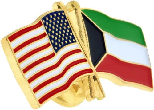 Miniatura 171 de PinMart Pin de solapa esmaltado con bandera de la amistad cruzada de Estados Unidos y el mundo
