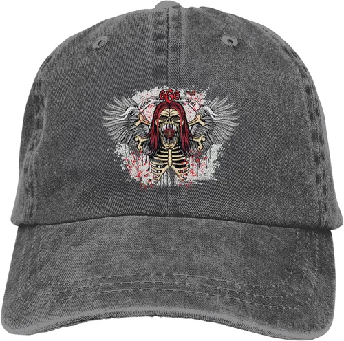 Miniatura 9 de Cowboy Hat Trendy Hats for Man and Women Djustable Four Season Outdoor Baseball Cap of Hell Skull with Angel Deep Heather